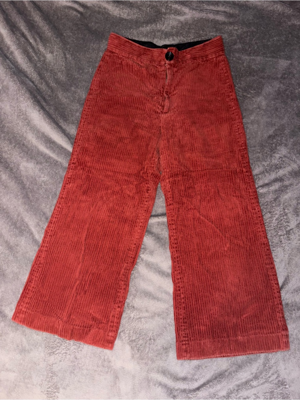 Zara Kids Corduroy Wide-Leg Joggers in Rust
